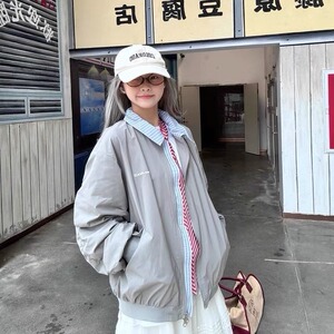 假两件工装外套美式覆古棒球服早春季宽松设计感飞行夹克女潮ins图片