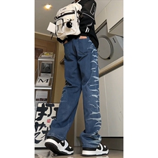 欧美hiphop直筒牛仔裤美式复古阔腿裤垂坠感xz310a-4-nz15，男装牛仔裤，星座310A-4
