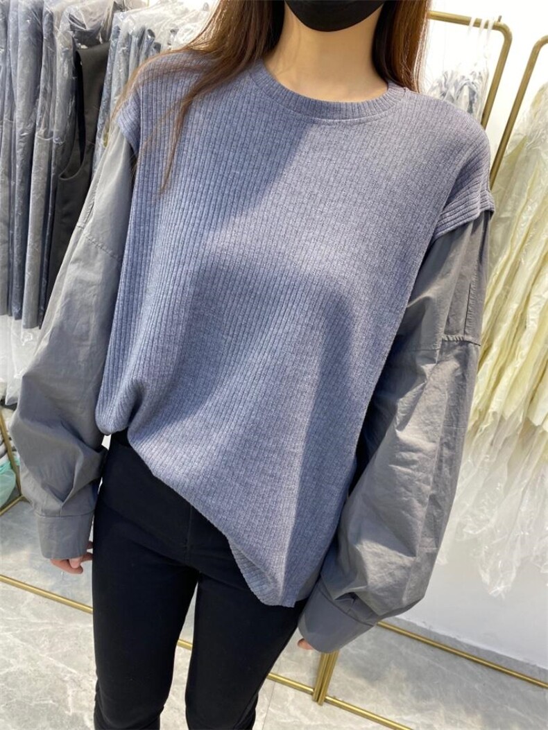 欧货假两件拼接衬衣，其它，浪漫E点