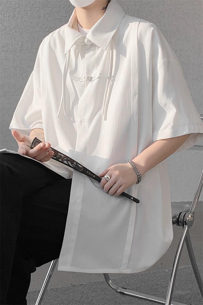 现货DSA059-CS10013-P45夏季新中式大码风唐装短袖衬衫男,男装衬衫,电商A059