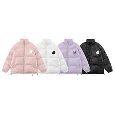 白底新款冬季时尚百搭宽松字母印花棉服外套MY6454P115控158，男装棉衣，电商A268-1