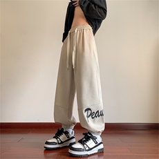 K123/P45春装新款现货男生休闲裤男个性印花宽松大码束脚运动裤，女装休闲裤，电商基地A050