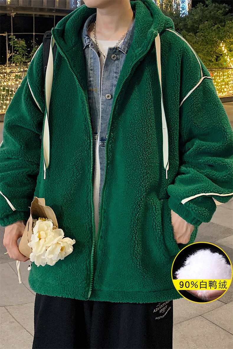 冬装青少年加厚羊羔绒连帽外套保暖羽绒服男女8153-P195控价268,男装羽绒服,电商A441-1