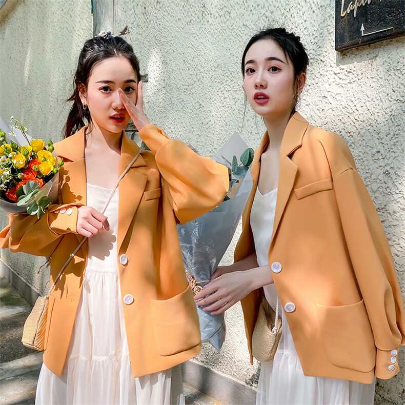 现货2021年秋季新款宽松显瘦西装166-XZ02，女装西装，茜茜公主