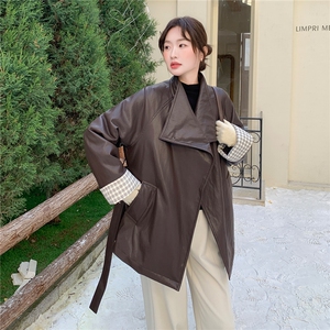 大货 2026冬季新款时尚皮衣羽绒服女中长款A907P285K418图片