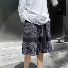 印花短裤宽松夏季男士5分冰丝沙滩宽松休闲裤A125-6610-P25，男装牛仔裤，电商A125