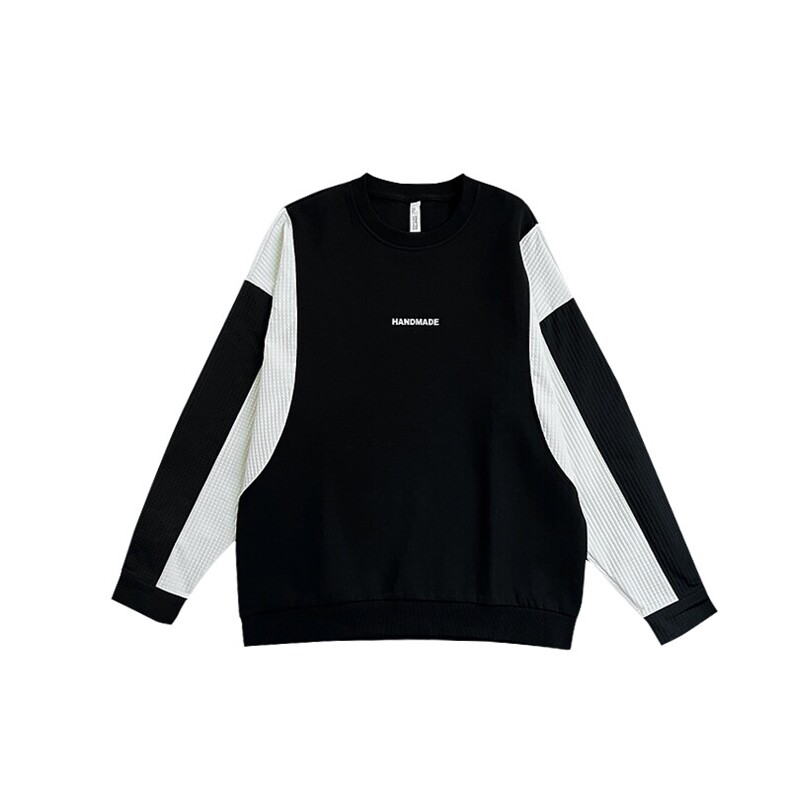 AW187/特P88控118春季社会小伙设计感字母拼接撞色百搭卫衣男黑首,男装卫衣,星座305B-1