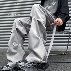8XL-M休闲裤男春夏加肥加大码西裤高街显瘦拖地裤9026p68控88，男装休闲裤，电商D206-1