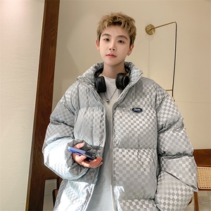 格子亮面百搭棉衣港风冬季宽松男棉服男外套MY261-P105限148图片