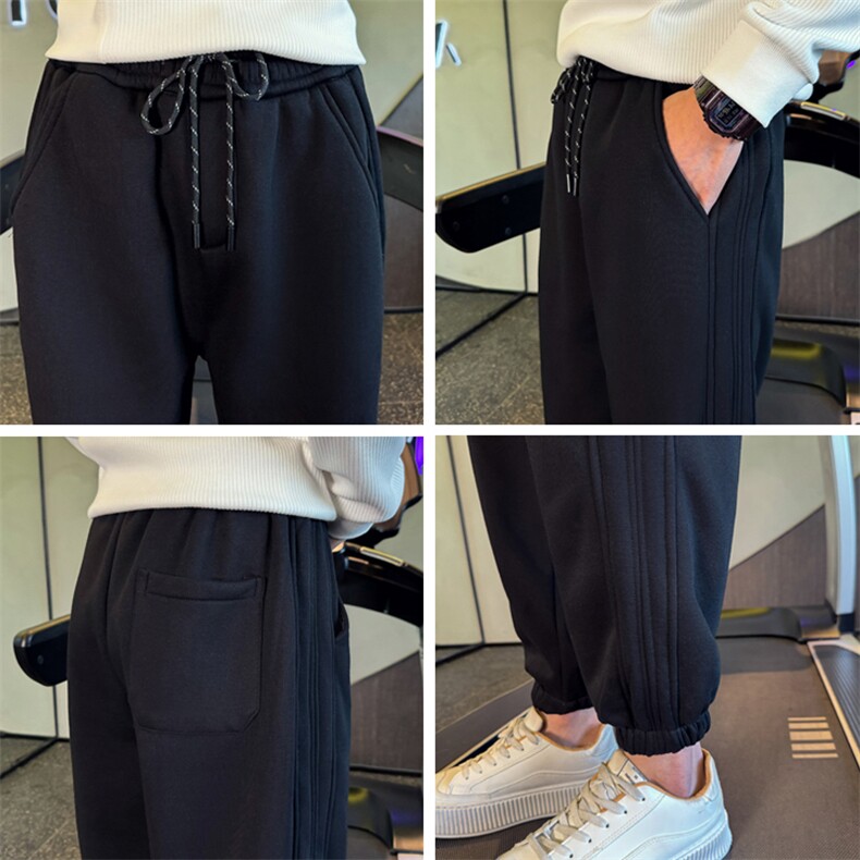 社会小伙秋冬季纯色束脚卫裤男直筒潮牌休闲裤C208-645-P60控89.9,男装休闲裤,电商C208