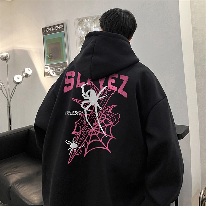 抖音得物供货可提供视频秋冬重磅美式宽松连帽卫衣DL1902,男装卫衣,电商A486