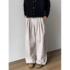 韩版直筒凉感弯刀西裤男士阔腿百搭阔腿褶皱拖地休闲裤CX2205，男装西裤，星座516A