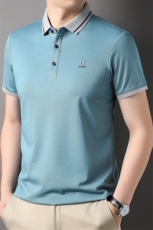 QLM33773男式夏季新款中老年丝光棉T恤男短袖翻领休闲体恤Polo衫，男装T恤，电商B360