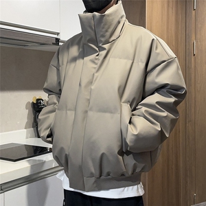 货足 特批现货高品质供抖音供直播美式短款pu皮棉衣男女G1111 P70图片