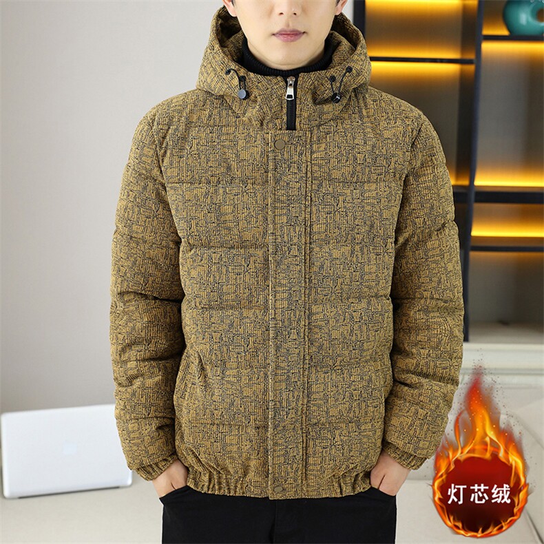 连帽棉服灯芯绒外套男生冬季棉衣情侣装棉袄子XZ212-QMY8002-P90,男装棉衣,星座212