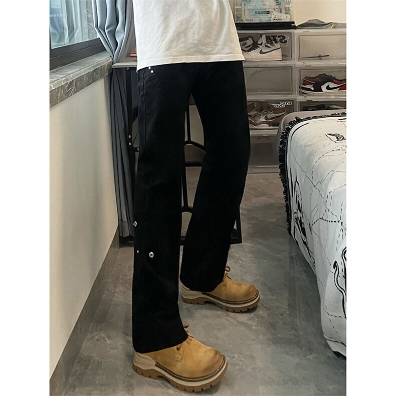 B221美式ins高街暗黑小众个性铆钉小脚牛仔裤LK23142-P65控88,男装牛仔裤,电商B221