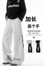 190加长高个子三条杠运动裤男直筒阔腿宽松百搭休闲卫裤KZ077P55，男装休闲裤，电商B312