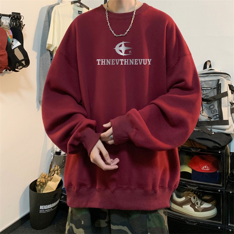 ！圆领卫衣男装港风长袖T恤男外套男WY164-P28,男装卫衣,电商B367