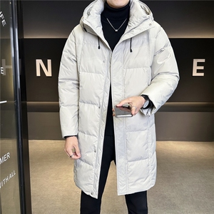 标50白鸭绒中长款羽绒服男连帽加厚冬季外套B317-7656-P275图片