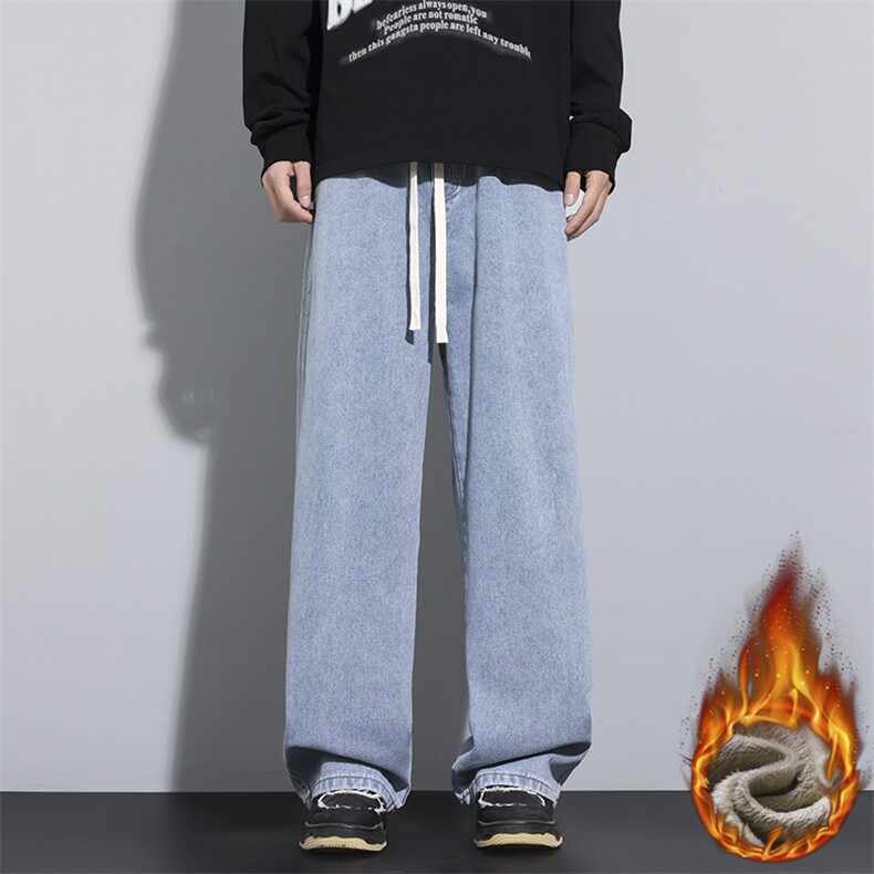 冬季加绒加厚牛仔裤男棉裤秋裤保暖抗寒宽松直筒裤子110-1-P45,男装牛仔裤,星座1006-1