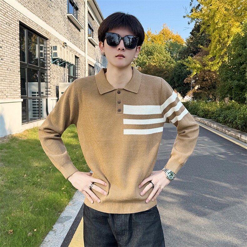 秋冬店主风社会小伙POLO领套头针织衫301A-1/M92/P58，男装针织衫/毛衣，星座301A-1