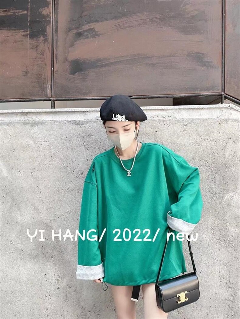 撞色复合卫衣主推主推，女装卫衣/绒衫，一杭