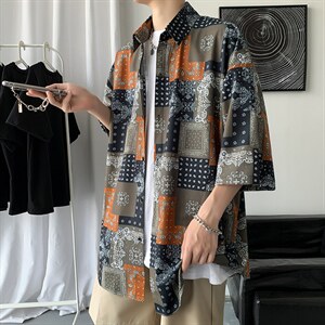 2024新款短袖T恤宽松男装衣服潮牌ins半袖夏装A161-2-CT509-P45图片