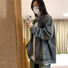 美式复古牛仔外套新款韩系宽松设计感小众立领夹克JY8088-P45，男装工装外套，星座208-5