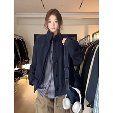 RS110-P60美式复古cleanfit廓形短款夹克外套女春秋新款，男装夹克，电商B323A