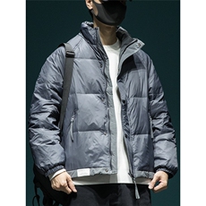 潮牌工装短款男士羽绒服鸭绒宽松加大码冬季新款加厚防寒服外套潮，男装羽绒服，星座1210-1