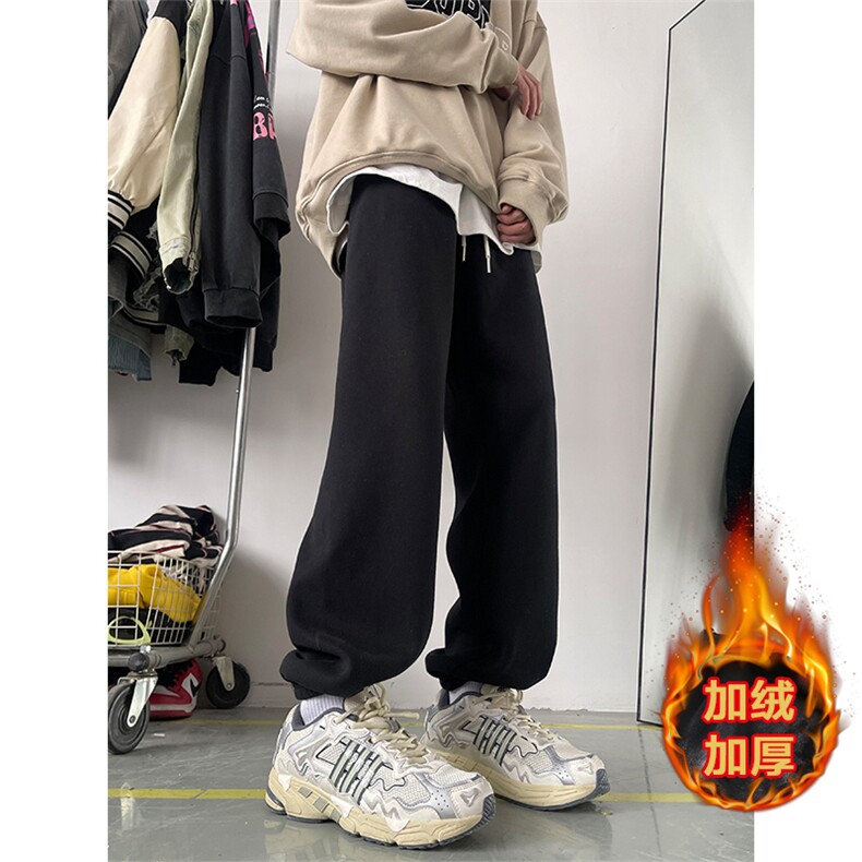 01秋冬季新款加绒束脚卫裤纯色百搭运动裤潮XZ211-1-K2357-P55,男装休闲裤,星座211-1