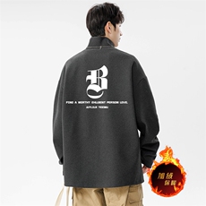 一件过冬重磅保暖针织衫德绒加绒加厚卫衣半高领打底长袖T恤DR33，男装T恤，电商A486