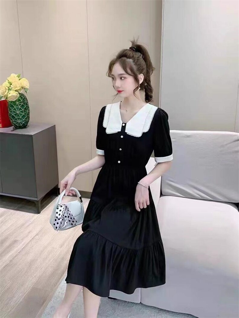 时尚修身显瘦连衣裙夏季有现货，女装连衣裙，千利红