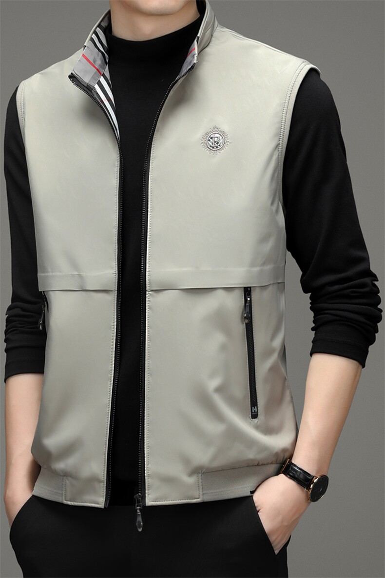 新款2023冬季商务休闲羽绒服马甲中青年立领马甲外套ZS22106-P160,男装背心/马甲,电商B212（原钱塘6029）