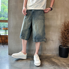 夏季痞帅宽松七分牛仔短裤Z039#-P45，男装牛仔裤，星座905