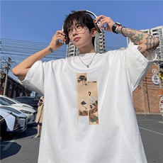 夏季新款抖音品质风印花短袖T恤dcm309-特批20控38，男装T恤，星座605(原A050)