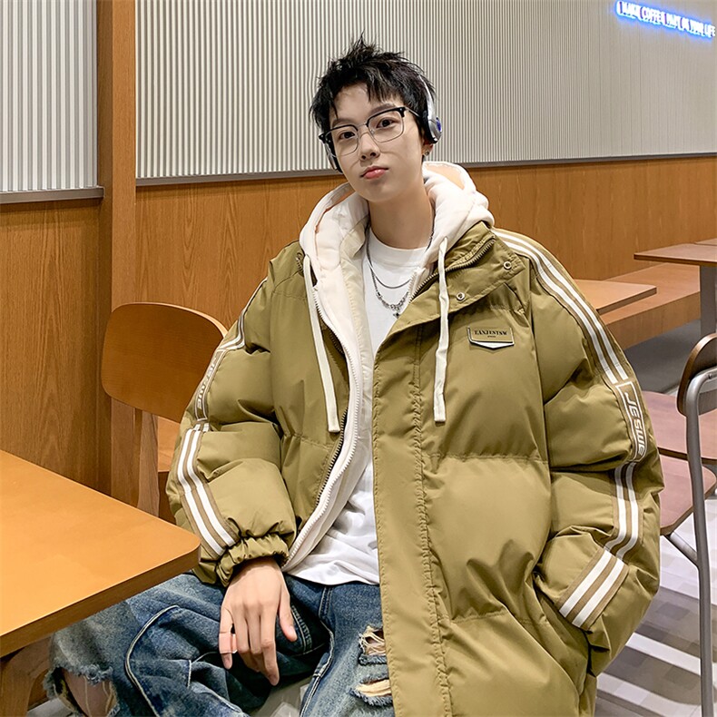 棉衣男冬季新款港风宽松假两件宽松连帽学生棉服MY8882-P82,男装棉衣,星座214-3