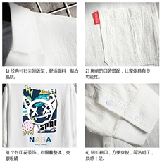 QC58275-P45亚麻七分袖衬衫男大码五分袖衬衣男短袖，男装T恤，电商A040A