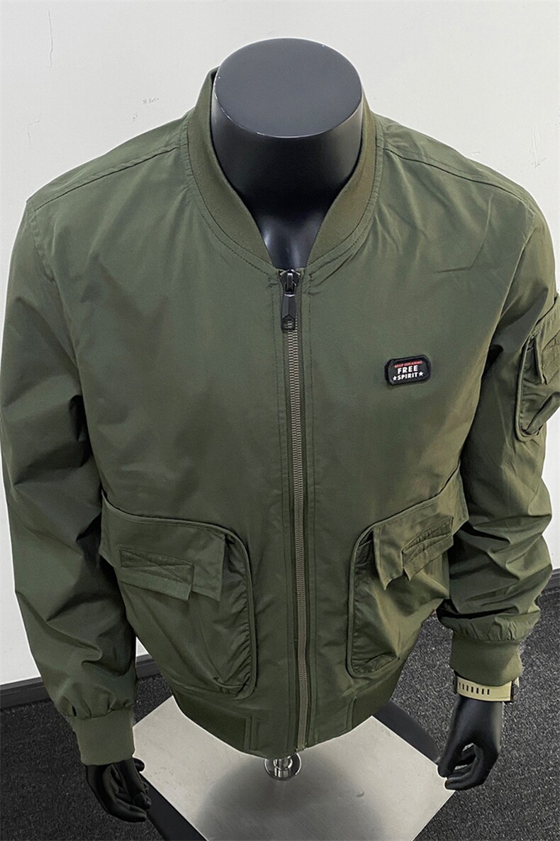美式复古风棒球服夹克大口袋贴标痞帅百搭休闲外套J608618TP75,男装夹克,电商A247