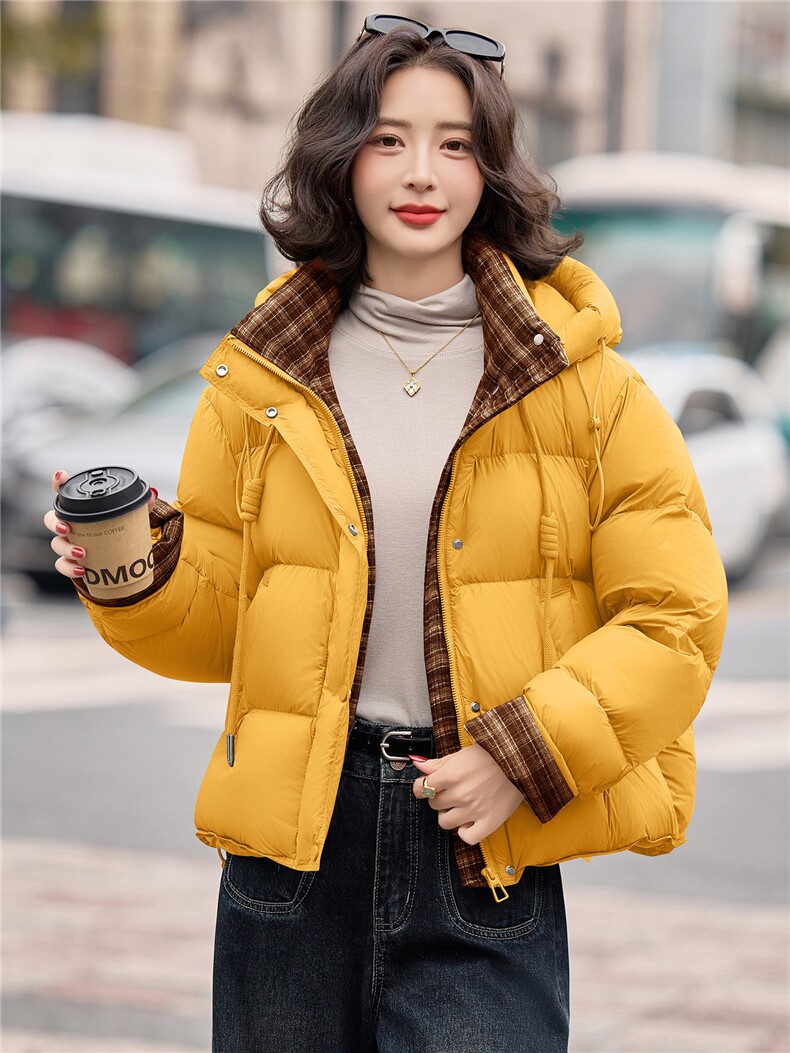 《爆2025冬季新款短款连帽羽绒服宽松休闲不挑身材百搭时尚》,女装羽绒服,米莱