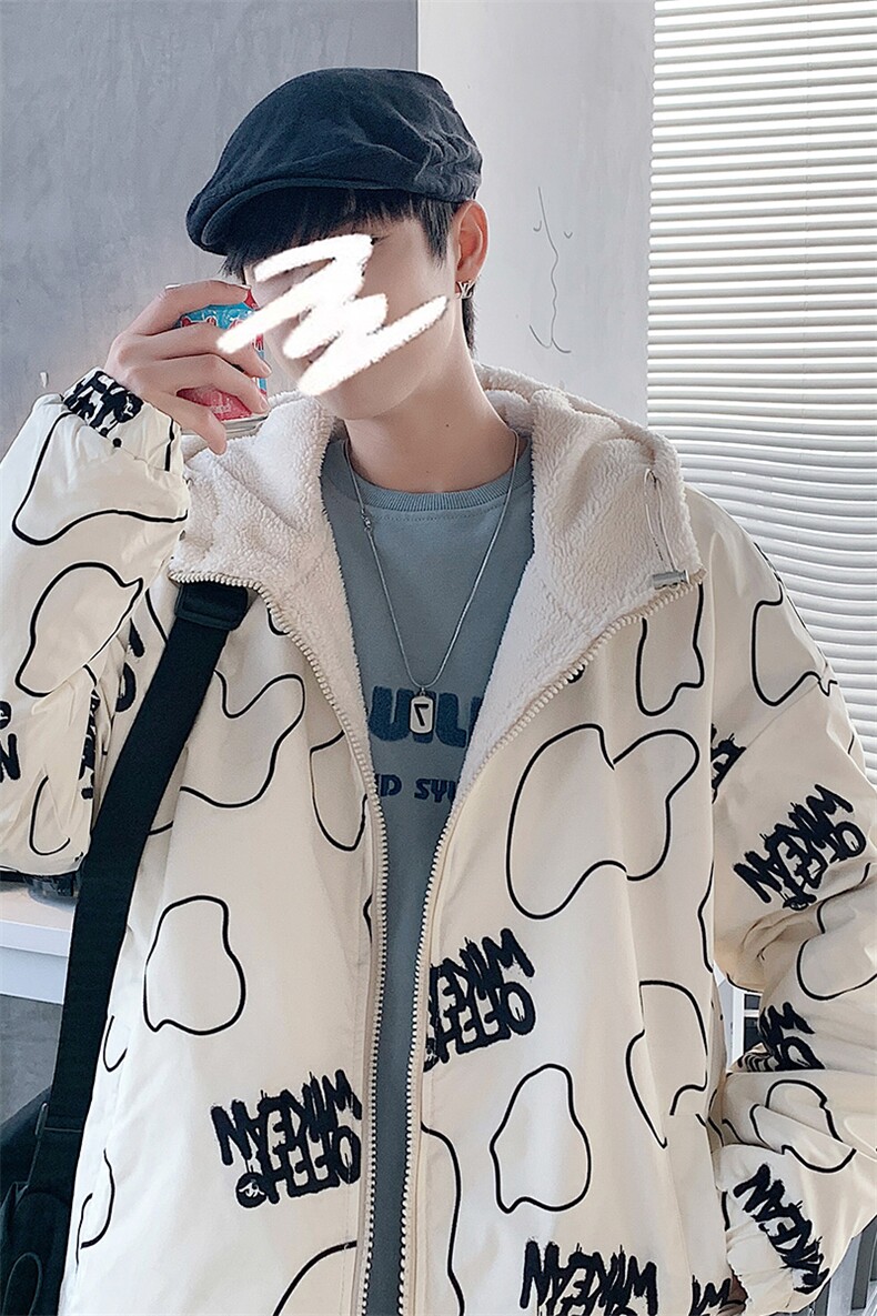 2023冬季青少年羊羔绒棉衣两面穿绣标外套男女8830-P115控价138,男装棉衣,电商A441-1