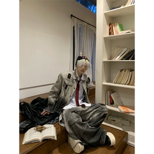 做旧渐变牛仔夹克套装休闲外套长裤 JK8225 特P83 KZ1985 特P63图片
