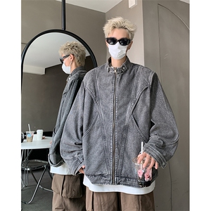 哈灵顿cleanfit夹克重磅水洗做旧短款工装外套上衣JK2553-P108图片