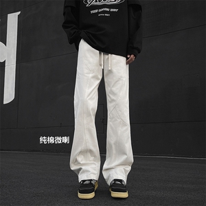 修身舒适纯棉微喇高街潮流拖地长裤休闲裤时尚百搭 K590-特批45图片