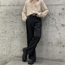 春夏季日系复古垂感西裤山本耀司堆叠小众特殊设计感喇叭裤拖地裤，男装西裤，星座909