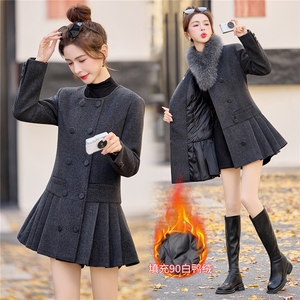 真狐狸毛可脱卸大衣女2025年冬季新款90白鸭绒外套羽绒服连衣裙图片
