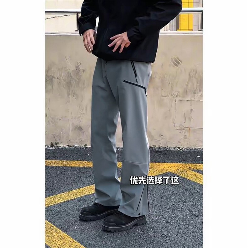 (网图慎用）特批P60无差价户外徒步防泼水拉链微喇冲锋裤男K5975,男装休闲裤,电商A001-1