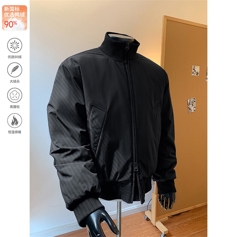 90白鸭绒教练夹克保暖冬季美式羽绒服外套男5D1143-TP109不,男装夹克,电商A102