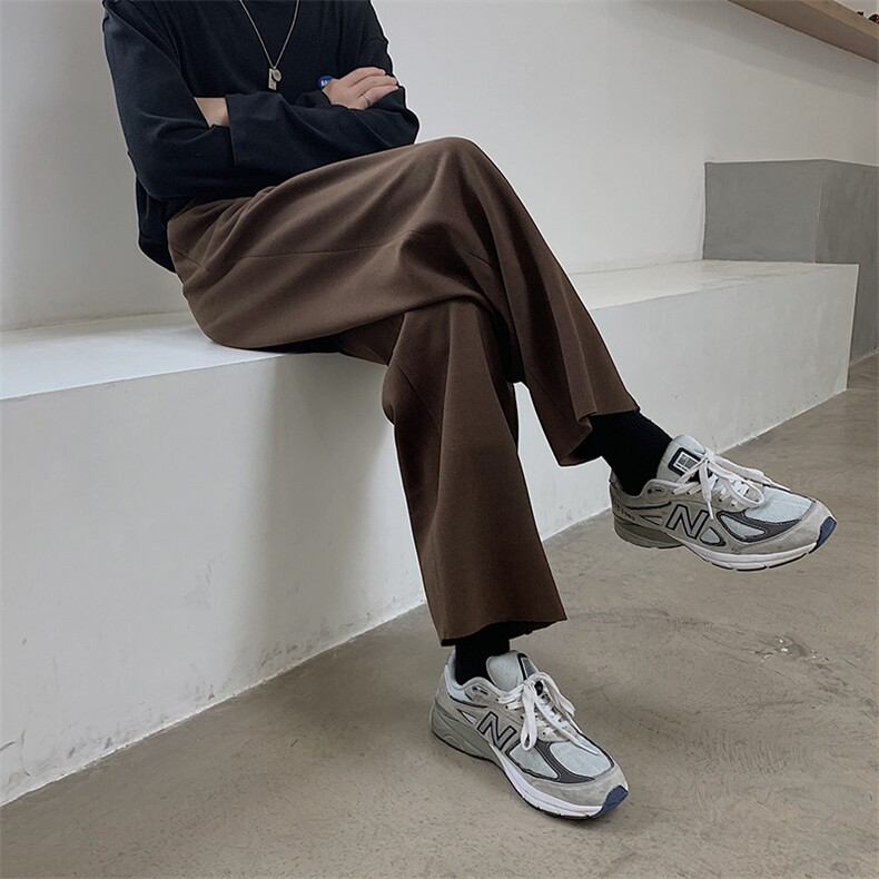 新款垂感毛呢西裤阔腿裤宽松男士休闲裤百搭呢子裤225-2-20806，男装西裤，星座225-2