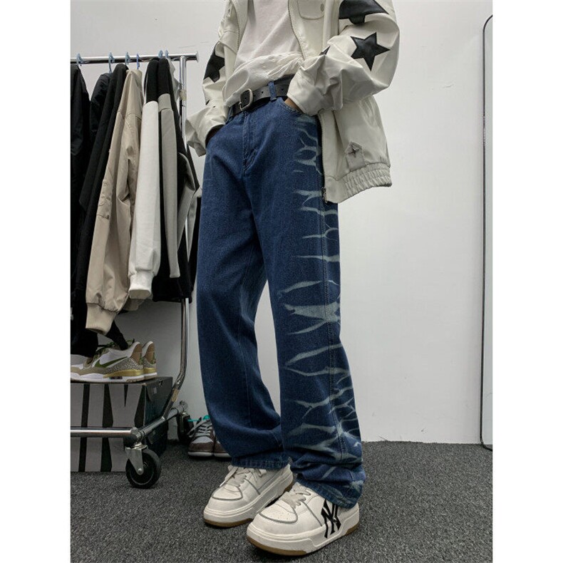 欧美hiphop直筒牛仔裤美式复古阔腿裤垂坠感xz310a-4-nz15,男装牛仔裤,星座310A-4